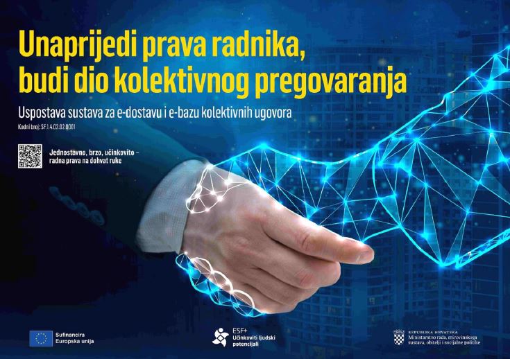 ESF+ projekt - Uspostava sustava za e-dostavu i e-bazu kolektivnih ugovora